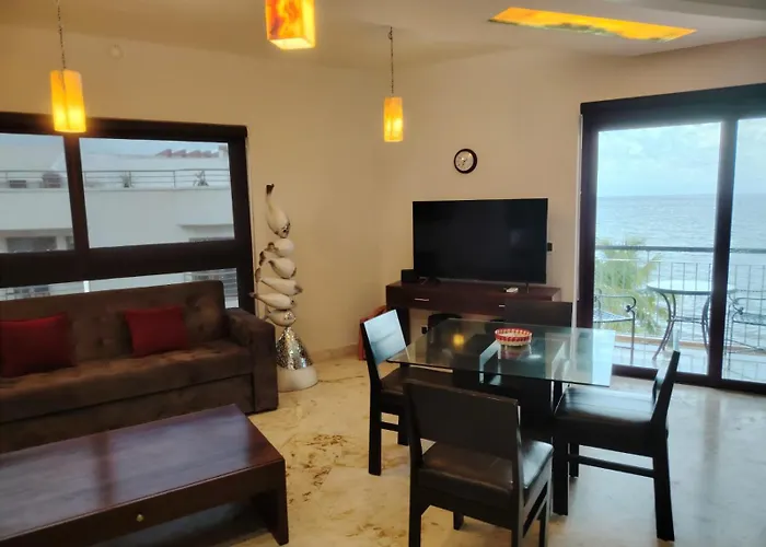 Front - Ocean View 1 Bedroom With Terrace & Hughe Infinity Pool Heart Of Playa Del Carmen-el Faro Residental Surf 407 * Playa del Carmen